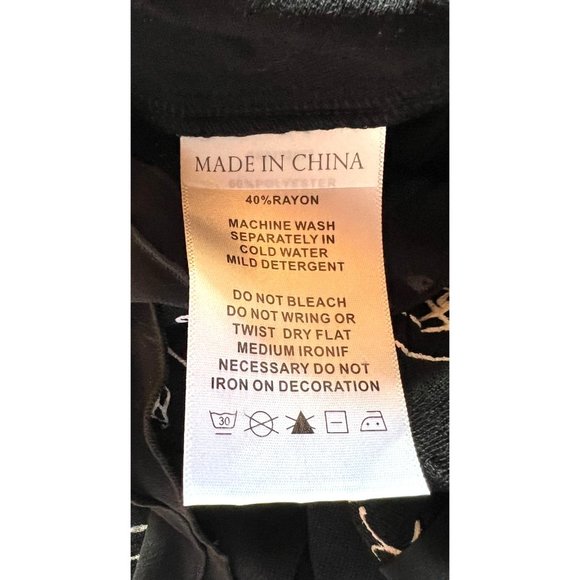 Lindi Shirt Womens Medium Black White Music Waterfall - Picture 8 of 9